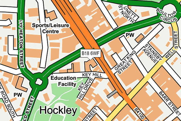 B18 6WF map - OS OpenMap – Local (Ordnance Survey)