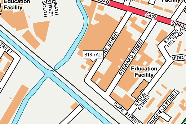 B18 7AD map - OS OpenMap – Local (Ordnance Survey)