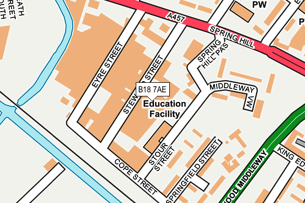 B18 7AE map - OS OpenMap – Local (Ordnance Survey)