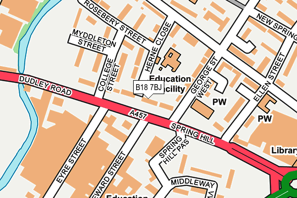 B18 7BJ map - OS OpenMap – Local (Ordnance Survey)