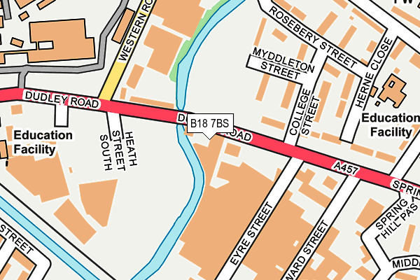 B18 7BS map - OS OpenMap – Local (Ordnance Survey)