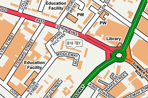 B18 7BY map - OS OpenMap – Local (Ordnance Survey)