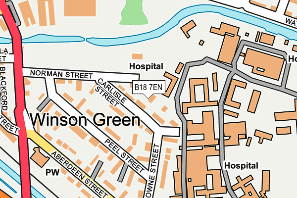 B18 7EN map - OS OpenMap – Local (Ordnance Survey)