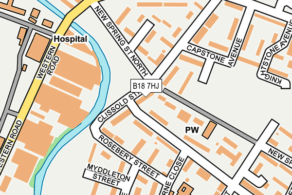 B18 7HJ map - OS OpenMap – Local (Ordnance Survey)