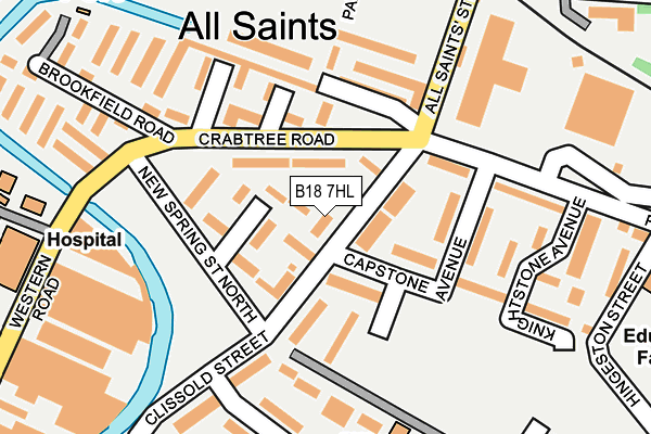 B18 7HL map - OS OpenMap – Local (Ordnance Survey)