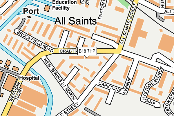 B18 7HP map - OS OpenMap – Local (Ordnance Survey)