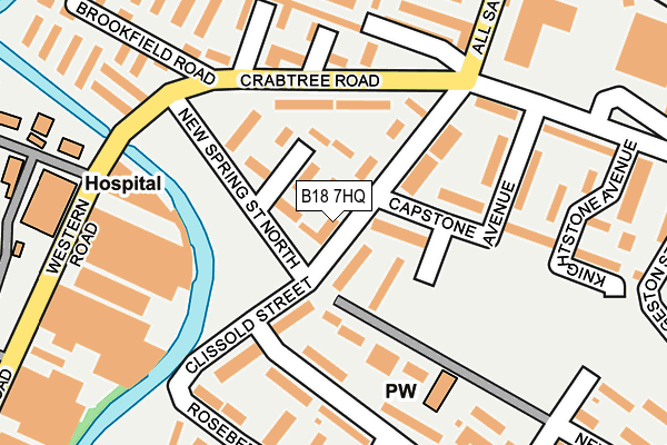 B18 7HQ map - OS OpenMap – Local (Ordnance Survey)