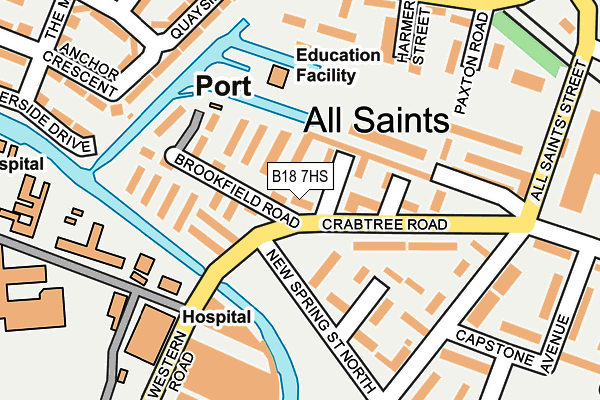 B18 7HS map - OS OpenMap – Local (Ordnance Survey)