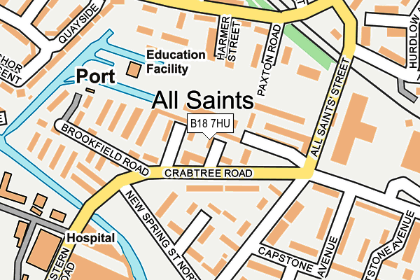 B18 7HU map - OS OpenMap – Local (Ordnance Survey)