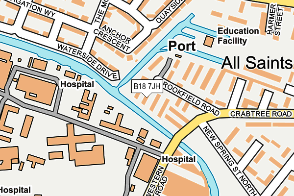 B18 7JH map - OS OpenMap – Local (Ordnance Survey)