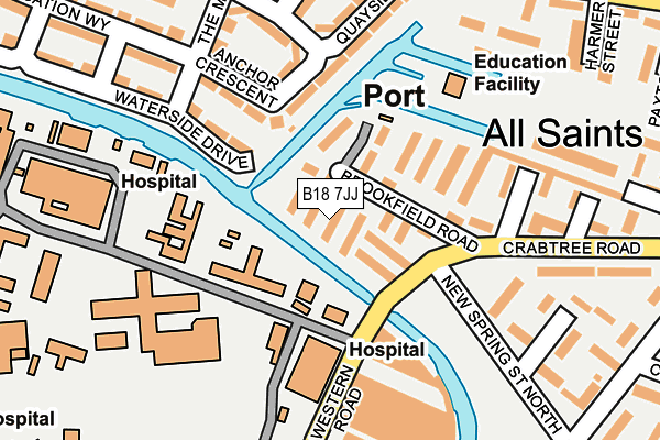 B18 7JJ map - OS OpenMap – Local (Ordnance Survey)