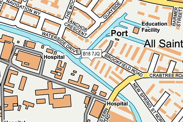 B18 7JQ map - OS OpenMap – Local (Ordnance Survey)