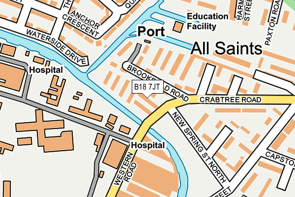 B18 7JT map - OS OpenMap – Local (Ordnance Survey)