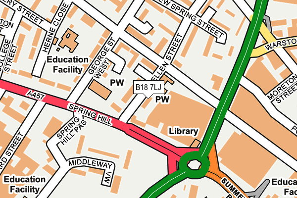 B18 7LJ map - OS OpenMap – Local (Ordnance Survey)