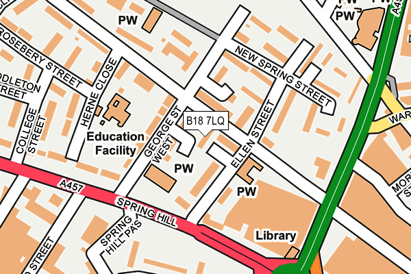 B18 7LQ map - OS OpenMap – Local (Ordnance Survey)