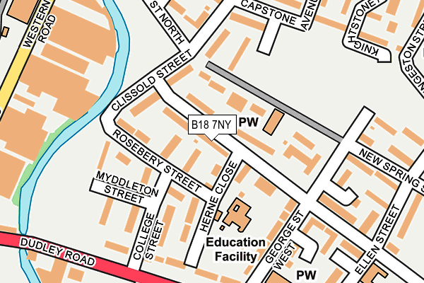 B18 7NY map - OS OpenMap – Local (Ordnance Survey)