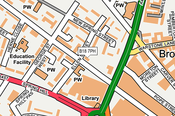 B18 7PH map - OS OpenMap – Local (Ordnance Survey)