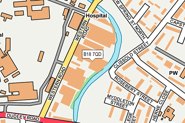 B18 7QD map - OS OpenMap – Local (Ordnance Survey)