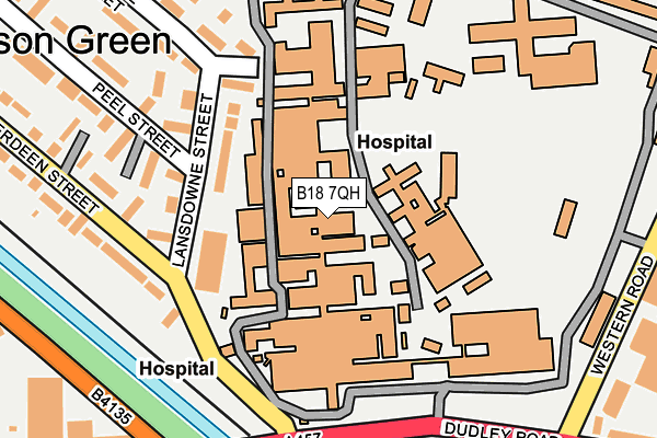 B18 7QH map - OS OpenMap – Local (Ordnance Survey)