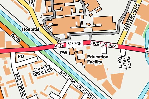 B18 7QN map - OS OpenMap – Local (Ordnance Survey)