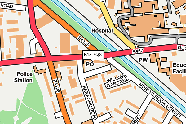 B18 7QS map - OS OpenMap – Local (Ordnance Survey)