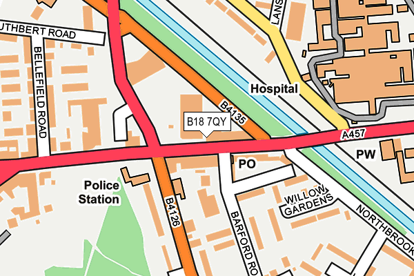 B18 7QY map - OS OpenMap – Local (Ordnance Survey)