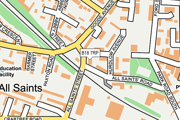 B18 7RP map - OS OpenMap – Local (Ordnance Survey)