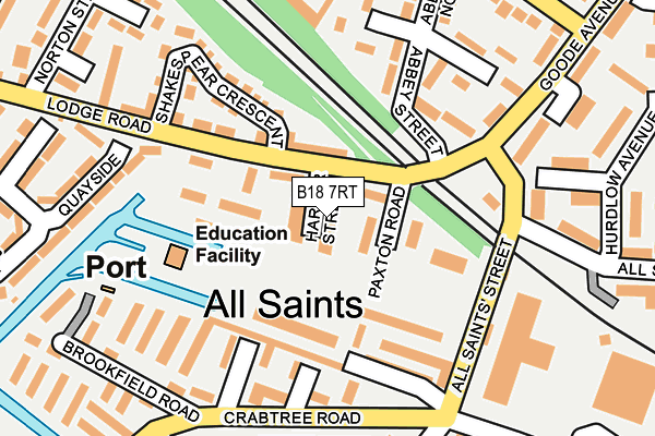 B18 7RT map - OS OpenMap – Local (Ordnance Survey)