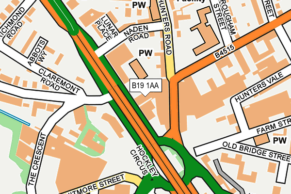 B19 1AA map - OS OpenMap – Local (Ordnance Survey)