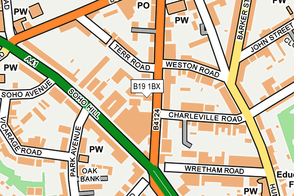 B19 1BX map - OS OpenMap – Local (Ordnance Survey)