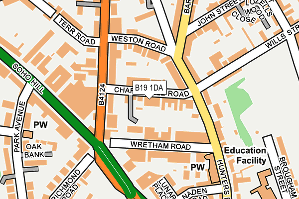 B19 1DA map - OS OpenMap – Local (Ordnance Survey)