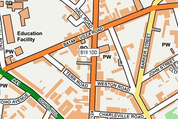 B19 1DD map - OS OpenMap – Local (Ordnance Survey)
