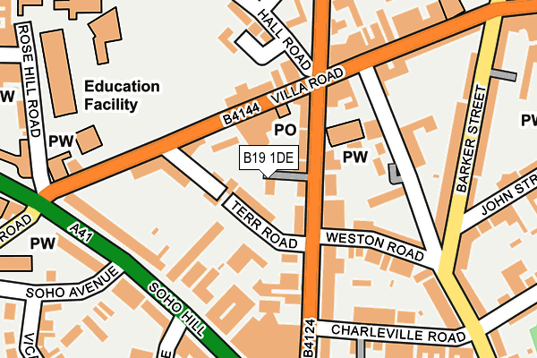 B19 1DE map - OS OpenMap – Local (Ordnance Survey)