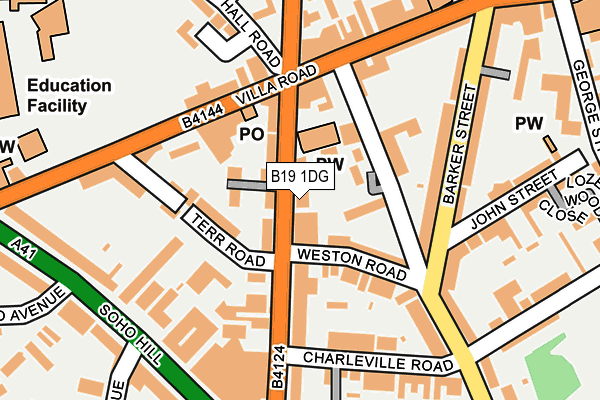 B19 1DG map - OS OpenMap – Local (Ordnance Survey)