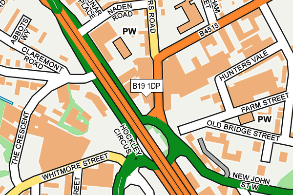 B19 1DP map - OS OpenMap – Local (Ordnance Survey)