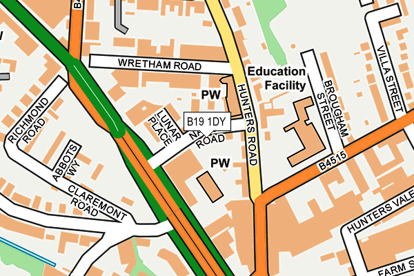 B19 1DY map - OS OpenMap – Local (Ordnance Survey)