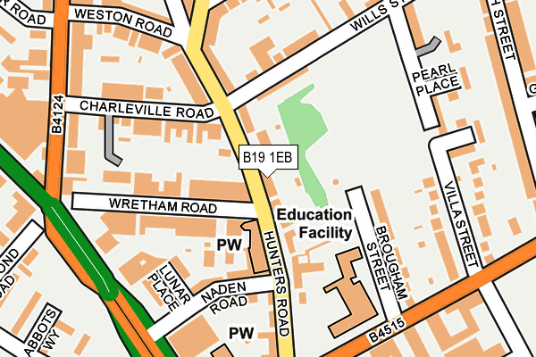 B19 1EB map - OS OpenMap – Local (Ordnance Survey)