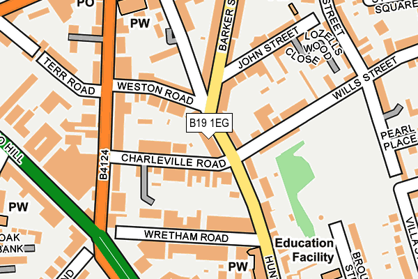 B19 1EG map - OS OpenMap – Local (Ordnance Survey)