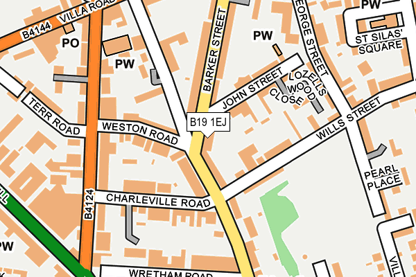 B19 1EJ map - OS OpenMap – Local (Ordnance Survey)