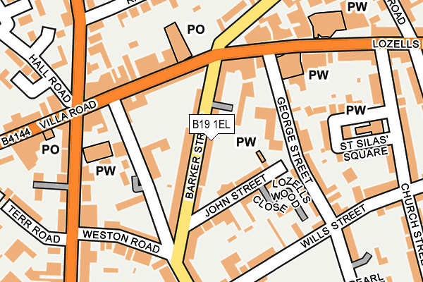 B19 1EL map - OS OpenMap – Local (Ordnance Survey)