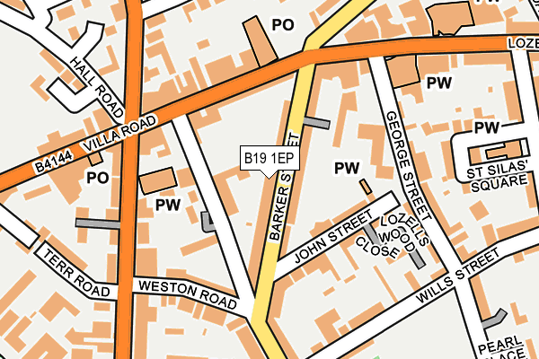 B19 1EP map - OS OpenMap – Local (Ordnance Survey)