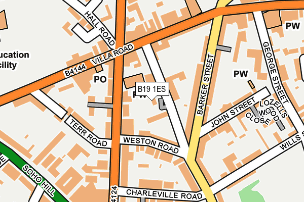 B19 1ES map - OS OpenMap – Local (Ordnance Survey)