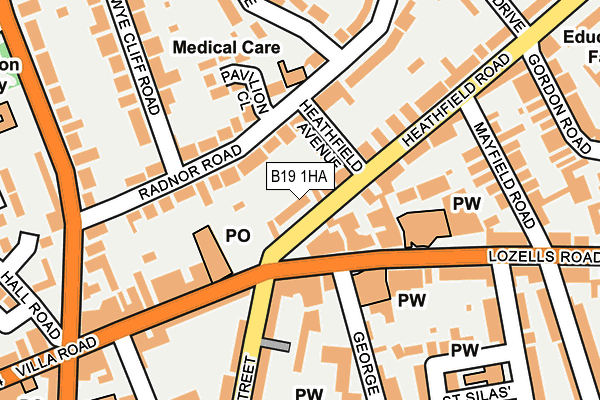 B19 1HA map - OS OpenMap – Local (Ordnance Survey)