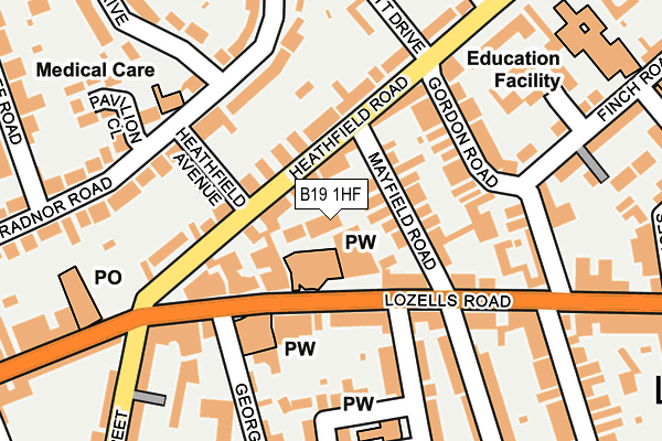 B19 1HF map - OS OpenMap – Local (Ordnance Survey)