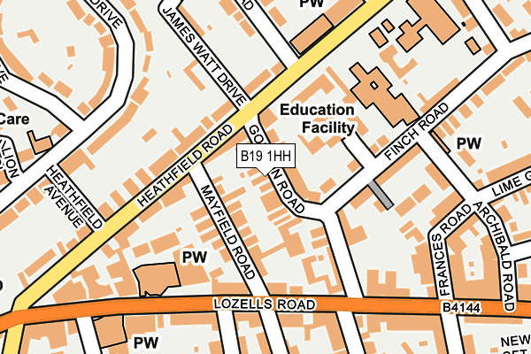 B19 1HH map - OS OpenMap – Local (Ordnance Survey)