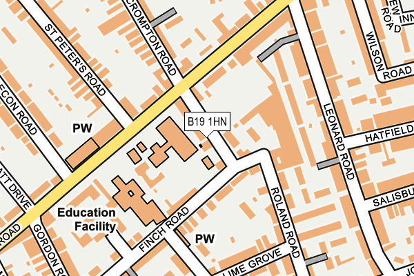 B19 1HN map - OS OpenMap – Local (Ordnance Survey)