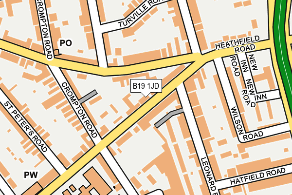 B19 1JD map - OS OpenMap – Local (Ordnance Survey)