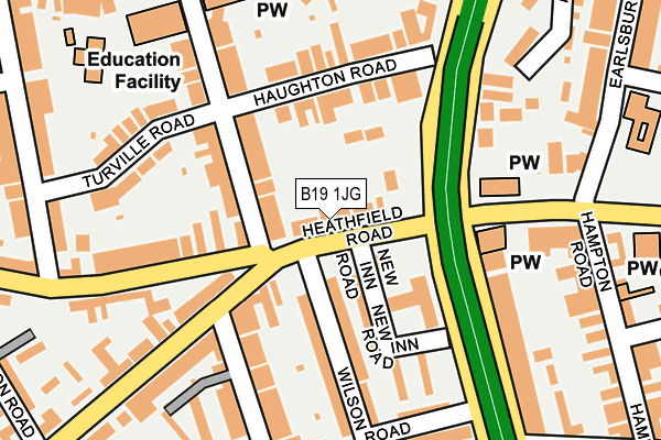 B19 1JG map - OS OpenMap – Local (Ordnance Survey)