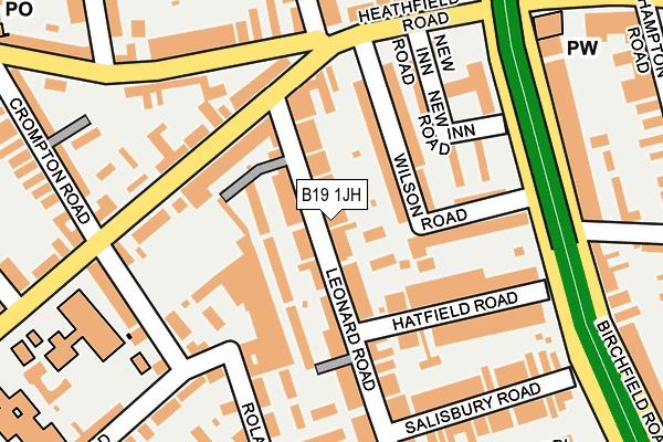 B19 1JH map - OS OpenMap – Local (Ordnance Survey)