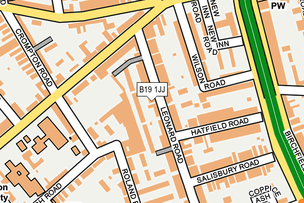 B19 1JJ map - OS OpenMap – Local (Ordnance Survey)